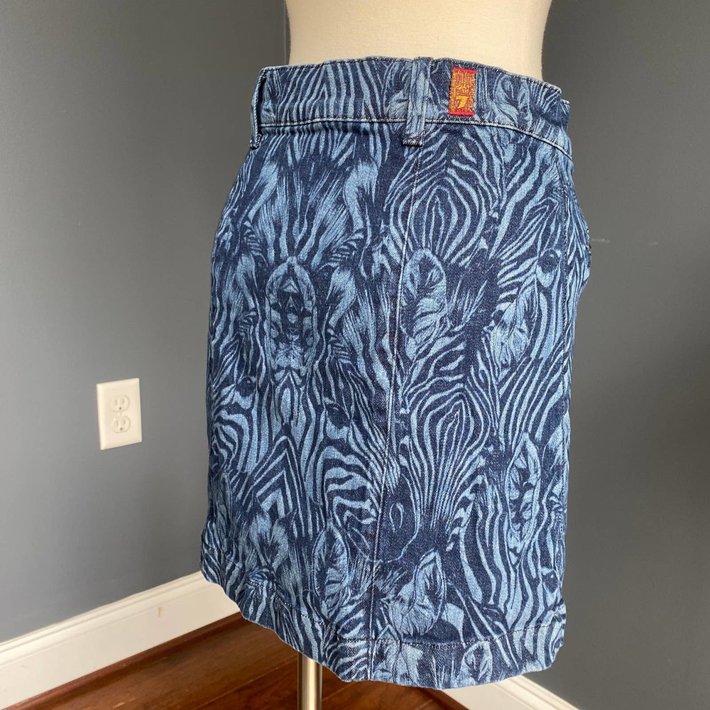 7 For All Mankind Zebra Print Button Front Skirt - image 7